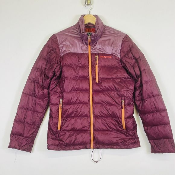 Patagonia Jackets & Blazers - Patagonia Maroon Two Tone Puffer Zip Front Jacket Coat Womens Small FLAWED Read